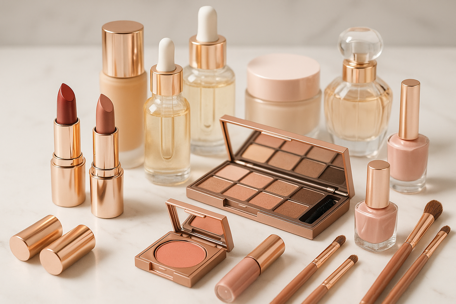 muchos productos de belleza