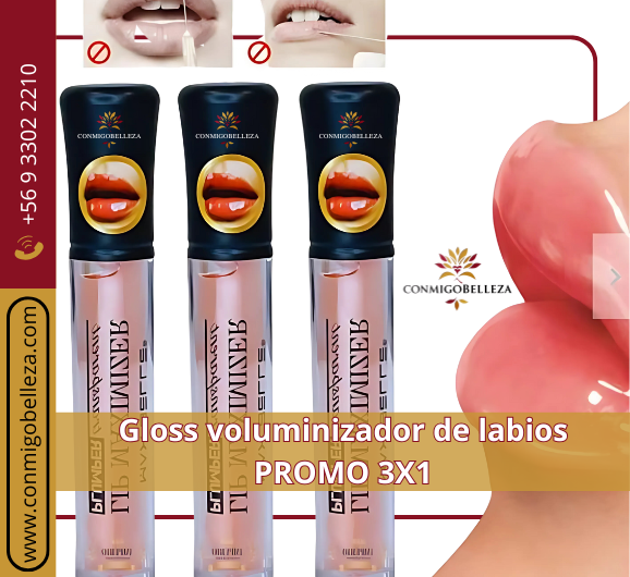 gloss voluminizador de labios PROMO 3X1